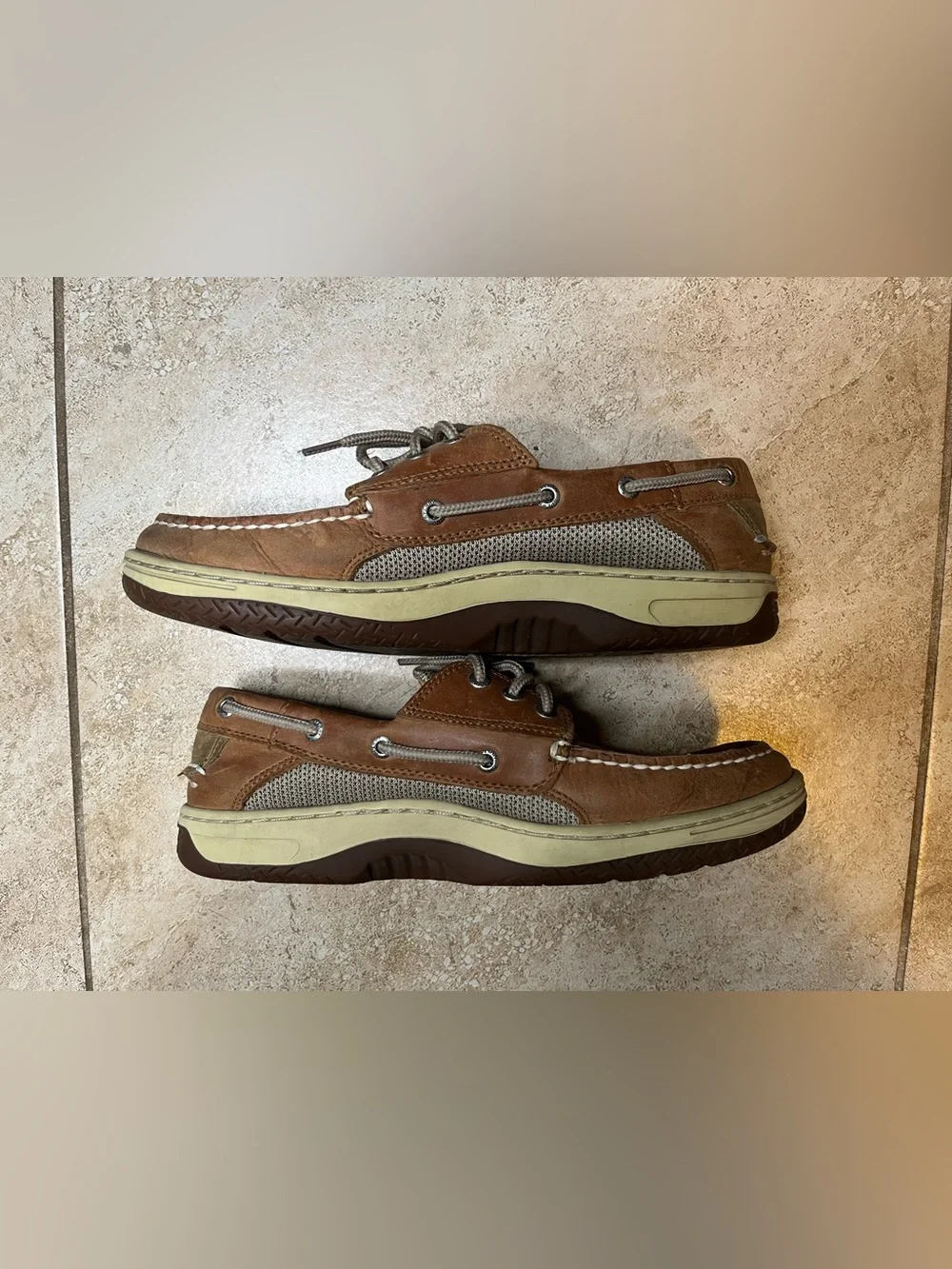 Sperry Men’s Brown Leather Lace-Up Boat Shoes